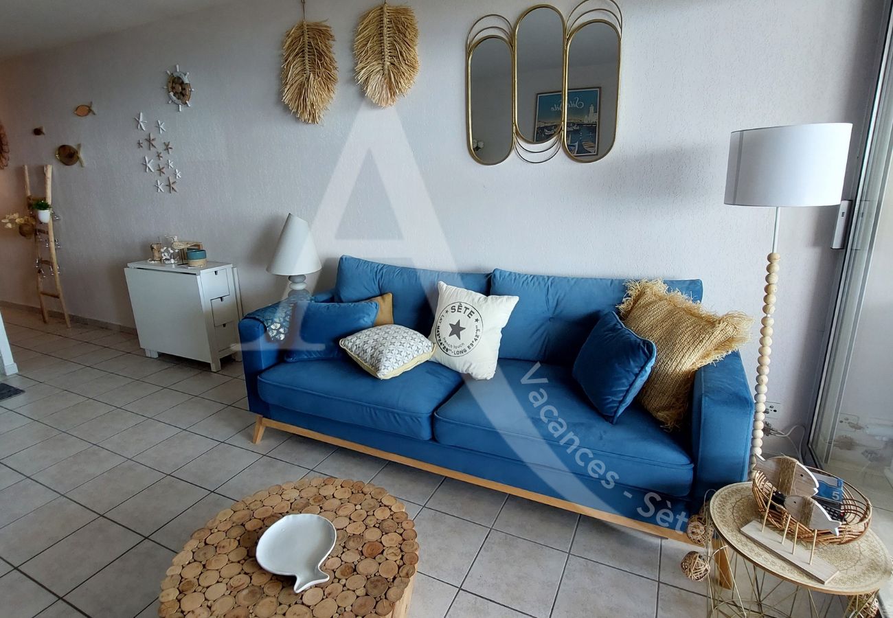 Apartamento en Sète - 355 / T3 VUE MER DEGAGÉE AVEC PISCINE ET GARAGE